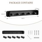 KAPANOU Wall Mounted Coat Rack with Shelf-5 Hooks, Coat Rail with Heavy Duty Metal Hooks for Bathroom, Bedroom, Entryway, Modern and Decorative Aluminum Wall Hanger for Hanging Coats, Towels, Hats (Black)