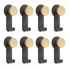 KAPANOU Wall Mounted Coat Rack with Shelf-5 Hooks, Coat Rail with Heavy Duty Metal Hooks for Bathroom, Bedroom, Entryway, Modern and Decorative Aluminum Wall Hanger for Hanging Coats, Towels, Hats (Black)