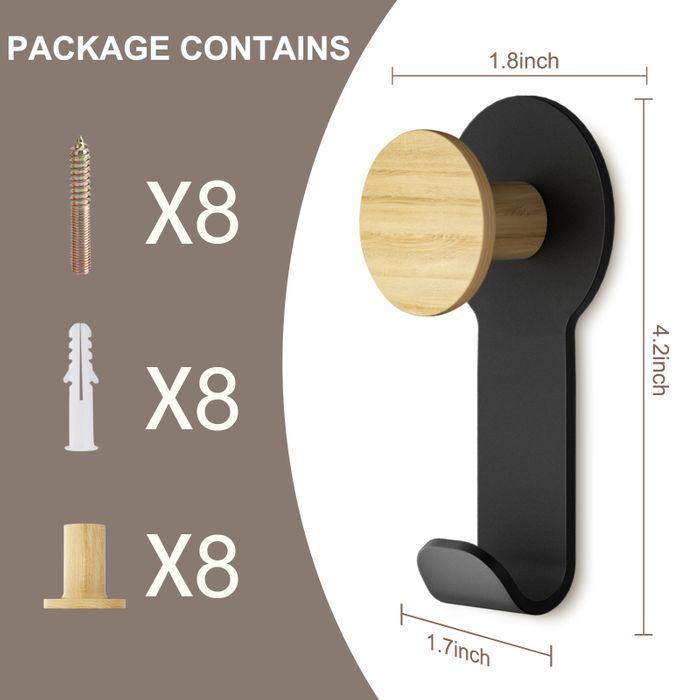 KAPANOU Wall Mounted Coat Rack with Shelf-5 Hooks, Coat Rail with Heavy Duty Metal Hooks for Bathroom, Bedroom, Entryway, Modern and Decorative Aluminum Wall Hanger for Hanging Coats, Towels, Hats (Black)