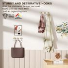 KAPANOU dual Coat Rack With Hooks 2 Pack 6 Hooks, Heavy Duty Metal Wall Hooks with Wooden Rustic Hanger for Towels, Hats, Backpack, Home Decor Hooks for Door, Bathroom, Bedroom, Entryway (Wood Brown / White)