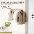 KAPANOU Wall Mounted Coat Rack With 6 Hooks, Rustic Wooden Coat Rail with Heavy Duty Metal Hooks for Towels, Hats, Backpack, Clothes Hangers for Door, Bathroom, Bedroom, Entryway (Wood Brown / White)