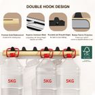 KAPANOU Wall mounted Coat Rack with 6 Hooks, Vintage Brown Rubberwood Coat Rail with Sturdy Black Metal Hanger for Jackets, Towels Or Hats, Decorative Hooks for Bathroom, Bedroom, Entryway