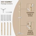 KAPANOU Wooden Coat Rack Free Standing Entryway Hall Tree, Rustic Coat Hanger Stand with Storage Tray 7 Hooks for Hat, Purse, Jacket, Umbrella and Accessories, Wood Brown/ White