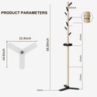 KAPANOU Wooden Coat Rack Free Standing Entryway Hall Tree, Rustic Coat Hanger Stand with Storage Tray 7 Hooks for Hat, Purse, Jacket, Umbrella and Accessories, Wood Brown/ Black