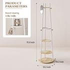 KAPANOU Rotatable Coat Rack Stand Coat Tree with 6 Hooks and 5 Shelves for Entryway Bedroom (White)