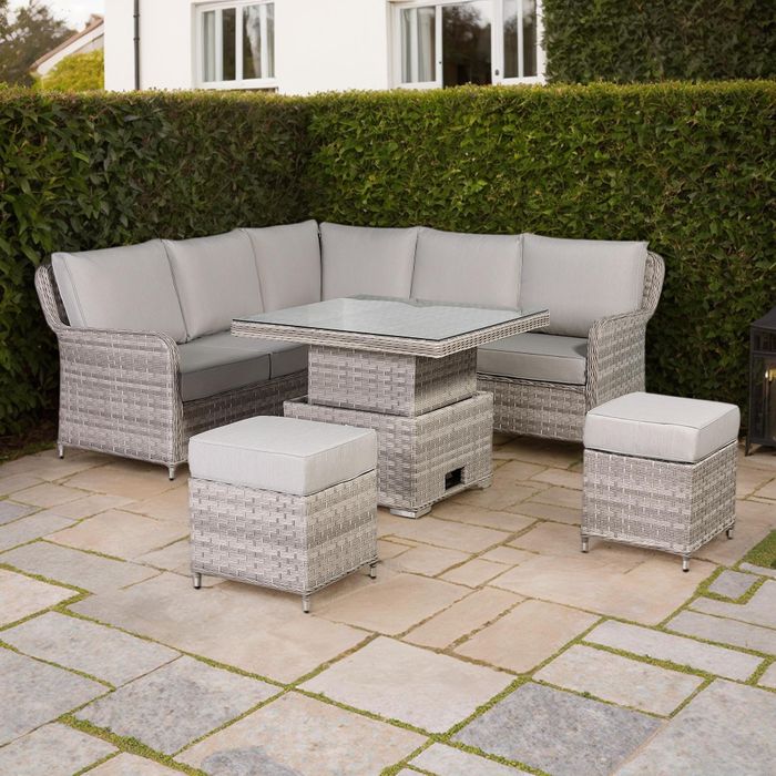 Havana Range Square Corner Sofa Set with Rising Table