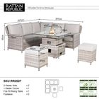 Havana Range Square Corner Sofa Set with Fire Pit Rising Table