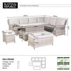 Havana Range High Back Right Hand Corner Sofa Set with Rising Table