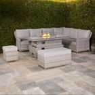 Havana Range High Back Right Hand Corner Sofa Set with Fire Pit Rising Table