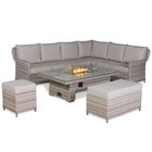 Havana Range High Back Right Hand Corner Sofa Set with Fire Pit Rising Table