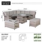 Havana Range Round Corner Sofa Set with Rising Table