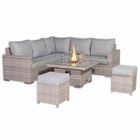 Aurora Range High Back Corner Sofa Set with Fire Pit Rising Table