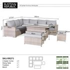 Aurora Range High Back Left Hand Corner Sofa Set with Rising Table