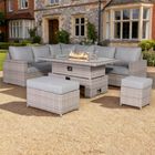 Aurora Range High Back Left Hand Corner Sofa Set with Fire Pit Rising Table