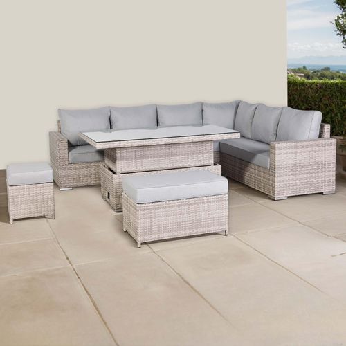 Aurora Range High Back Right Hand Corner Sofa Set with Rising Table