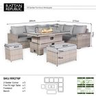 Aurora Range High Back Right Hand Corner Sofa Set with Fire Pit Rising Table