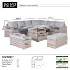 Aurora Range Large Round Corner Sofa Set with Rising Table