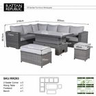 Catalina Range Modular Corner Sofa Set With Rising Table