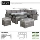 Monaco Range Right Hand Corner Sofa Set with Rising Table in Dark Grey Weave