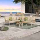 Berne Range Champagne Corner Sofa Set- KD armrest