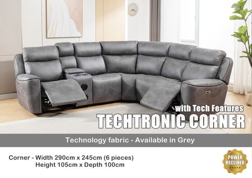 TECHTRONIC CORNER POWER RECLINER TECH SOFA