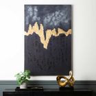 Large Black and Gold Abstract Canvas Wall Art