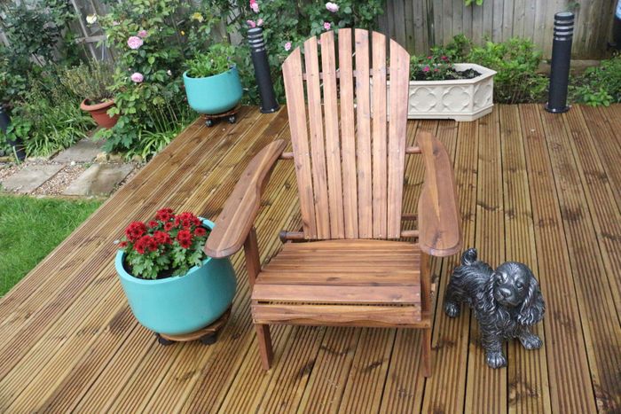 15091 - Folding Adirondack Chair Acacia Wood Natural Colour