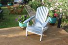 15092 - Folding Adirondack Chair Acacia Wood 2 Tones Grey - White Colour
