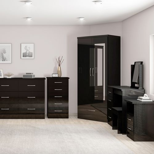 Nevada Bedroom Range in Black Gloss