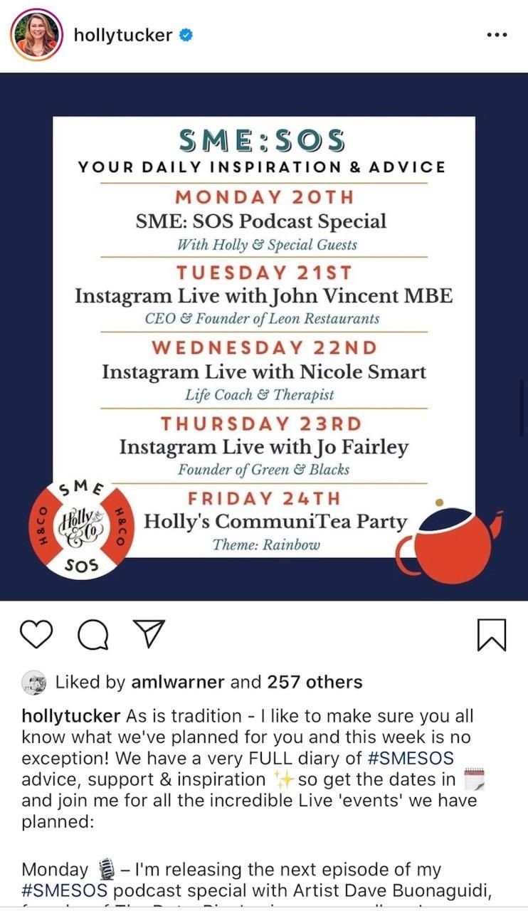 Instagram Live Holly Tucker Promo