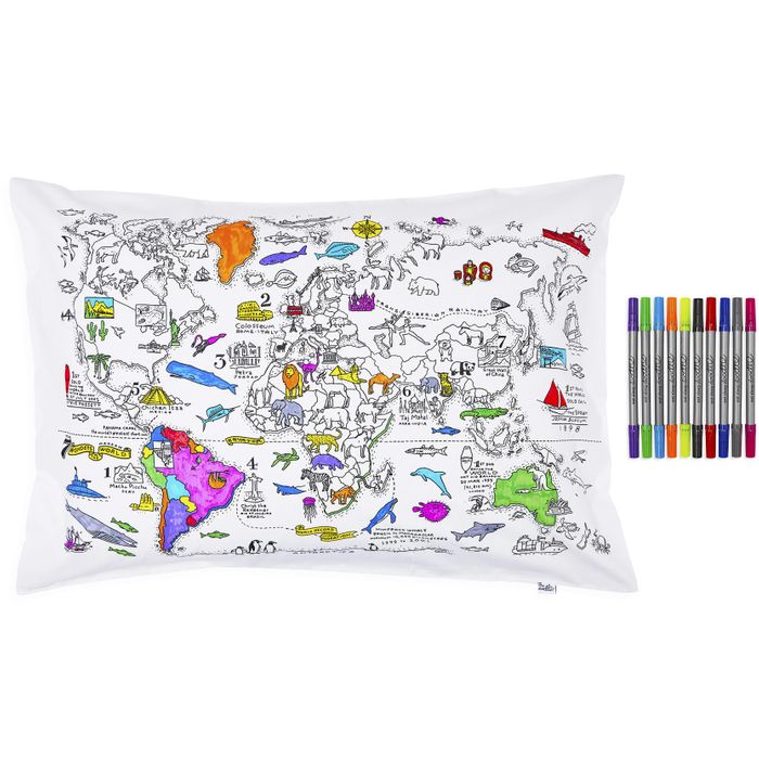 world map pillowcase