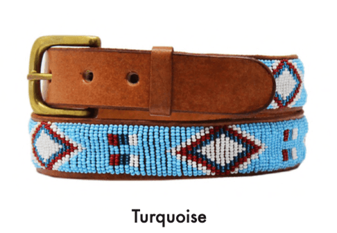 Diamond and Sqaures Belt | Turquoise