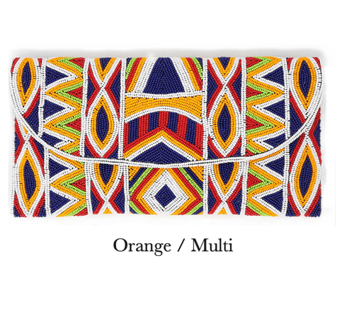 Becka Clutch | Orange/Multi