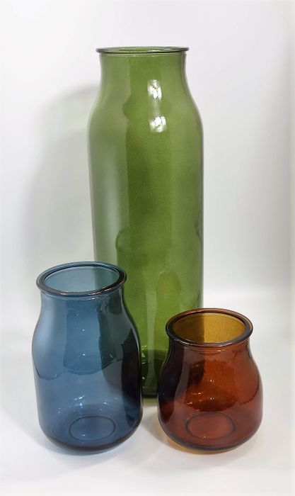 Coloured and Textured 100% recycled glassware