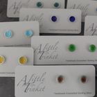 Enamelled Sterling Silver Stud Earrings, Colourful Earrings in Vitreous Enamel