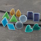 Colourful Geometric Stud Earrings in sterling Silver with Vitreous Enamel