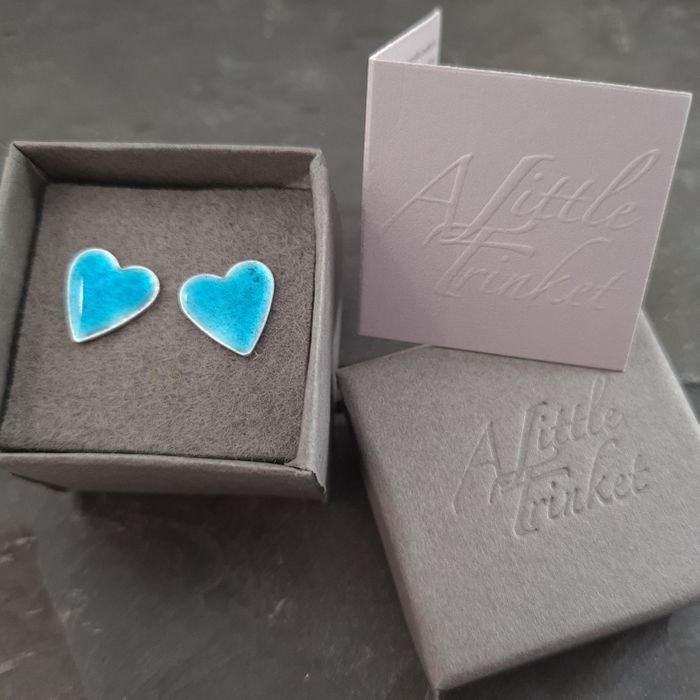 Colourful Geometric Stud Earrings in sterling Silver with Vitreous Enamel