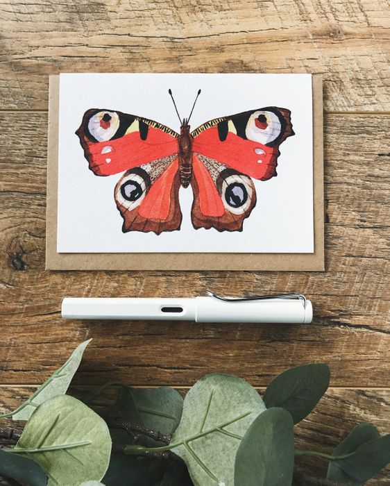 Peacock Butterfly Card