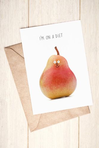 Greeting Card - Faces Collection - I am on a diet!