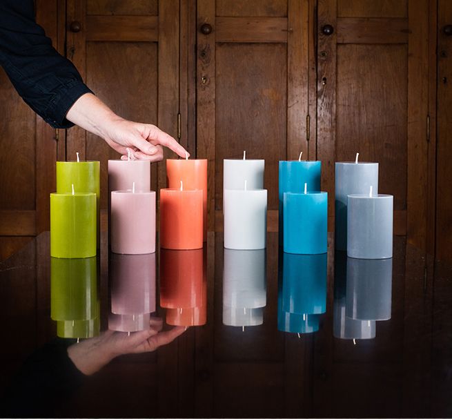 Solid Colour Pillar Candle Collection