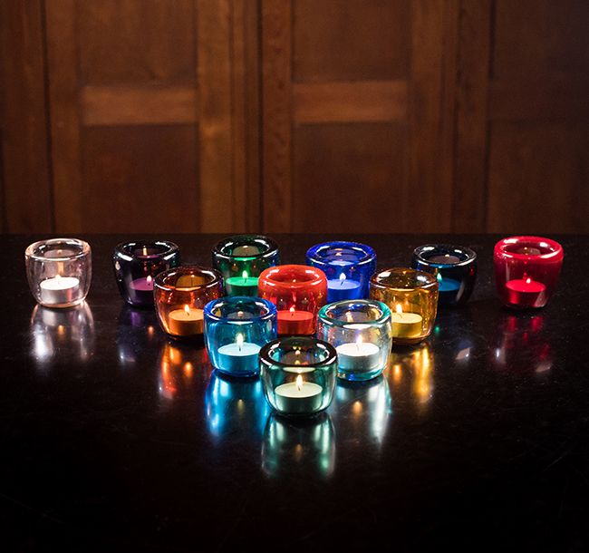 Rainbow Glass Tealights
