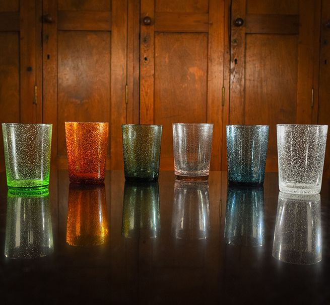 Hand blown Recycled Glass Tumblers & Wine Glasses