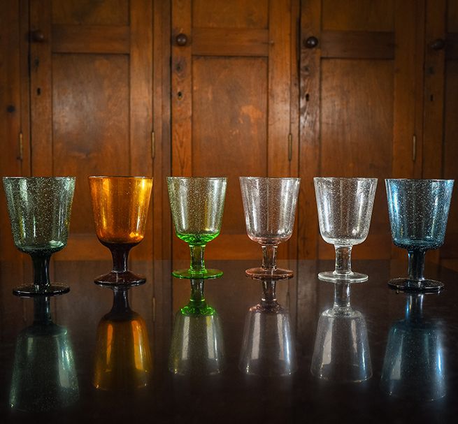 Hand blown Recycled Glass Tumblers & Wine Glasses