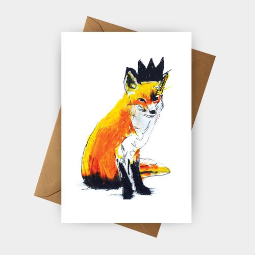 Fox with Black Crown Greeting Card