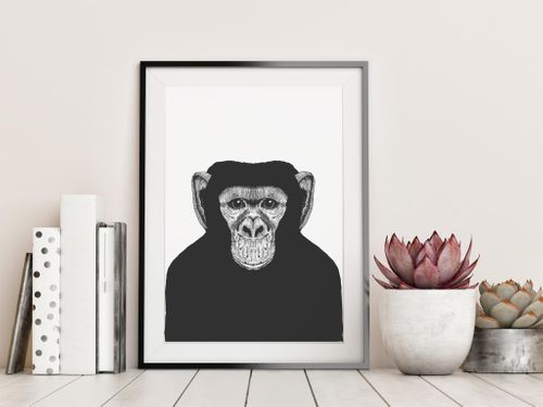 Chimp Portrait Screen Print