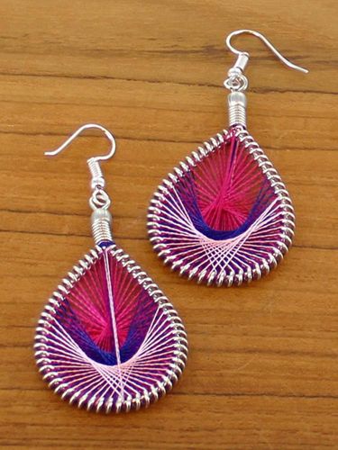 Pink Peacock Earrings