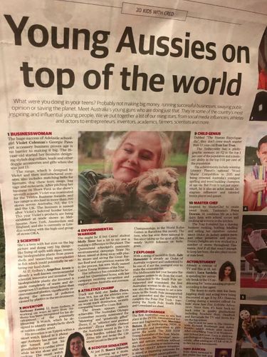 Listed #1 Kidpreneur in Australian Papers