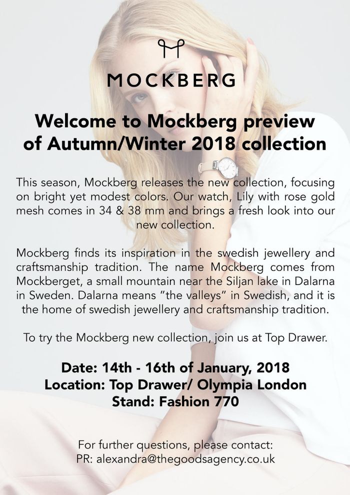 Mockberg preview of Autumn/Winter 2018 collection