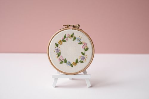 Floral Wreath Embroidery Mini Kit
