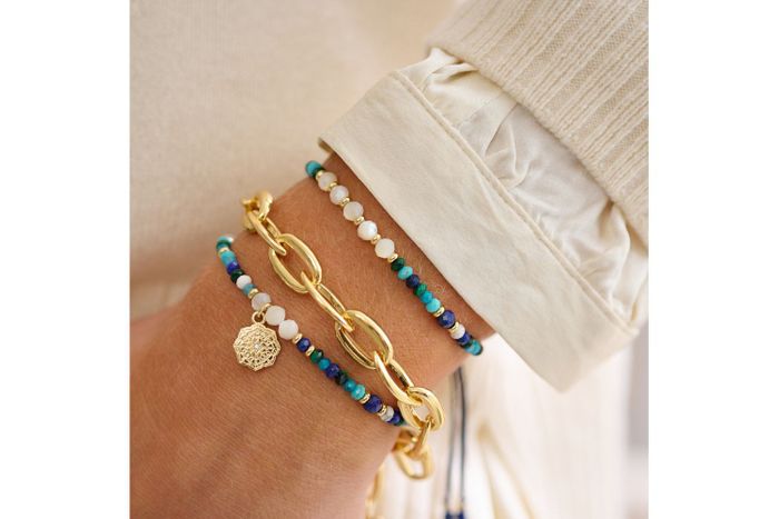 Seal Gold Gemstone Charm Bracelet